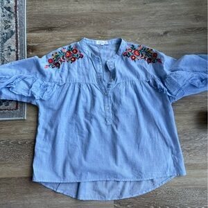 Stunning pale blue cotton blouse